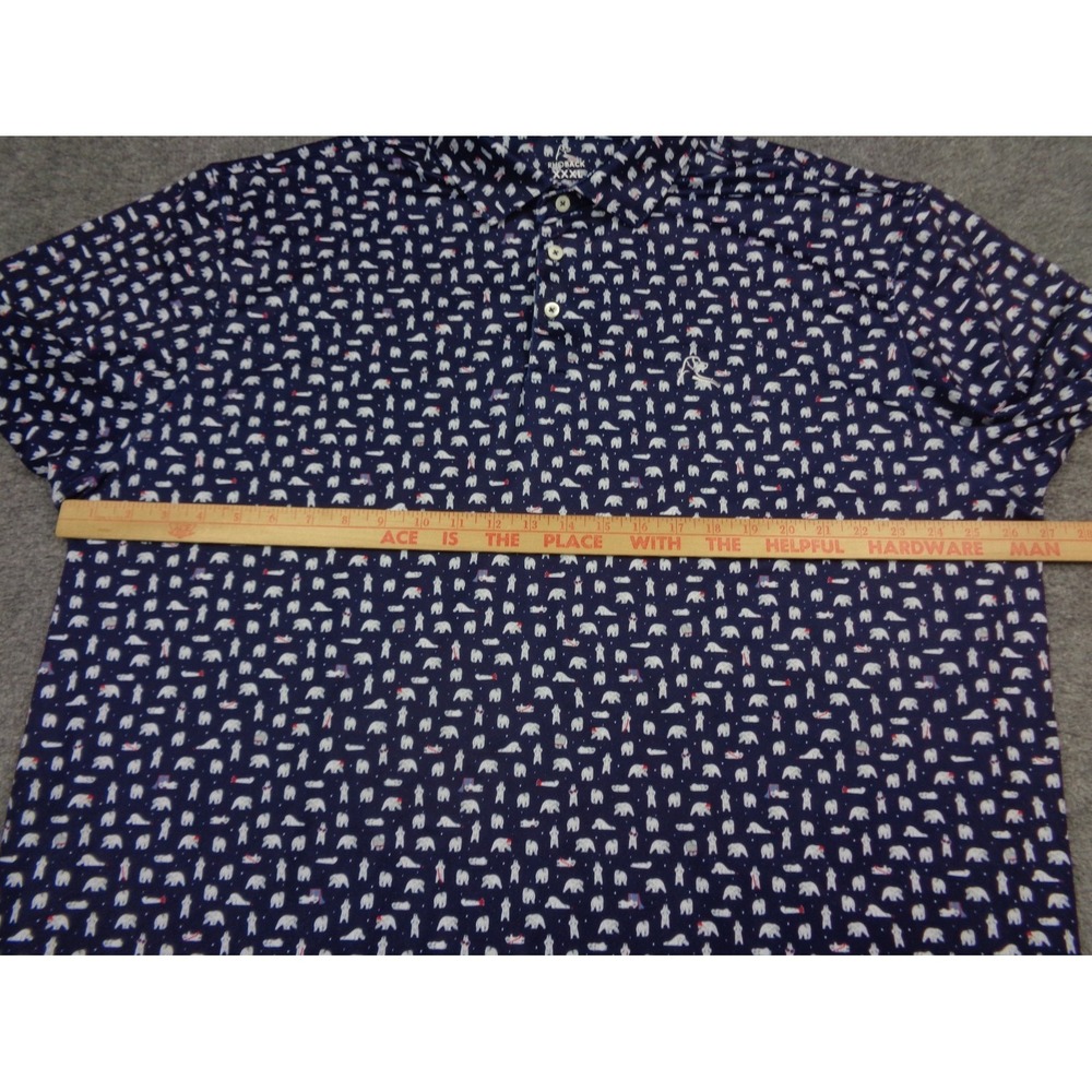 Rhoback Polo Shirt Mens 3XL Blue Performance Polar Bears AOP Golf - Picture 9 of 11